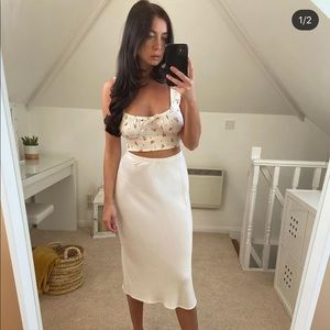 ASOS design crop top with bust detail in floral